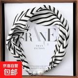 磁扣丝巾项链发带高级感网红新款磁力扣手链小长条女春夏天护颈带 黑白条纹 57*13CM