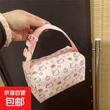 新款2025手提包高颜值大容量外出旅行便携立体洗漱收纳化妆包 满花粉色kt【升级提手】