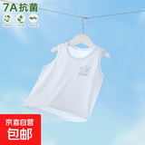 儿童背心小童冰丝莫代尔无袖婴幼儿护肚内衣夏季宝宝薄款打底坎肩 蓝色 80 建议8-12月16-20斤内穿