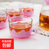 花茶壶套装泡茶壶水壶过滤加厚耐热水杯茶具耐用家用茶具整套 莲花杯一只装（粉色）
