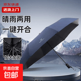 【晴雨两用】手动UV折叠黑胶防晒防外线紫遮阳雨伞 【手动款8骨】藏青UV