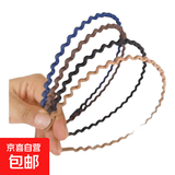 七夕大波浪发箍洗脸不会掉专用发箍压发条女发捆碎发洗头黑色 藏蓝色1个+咖色1个
