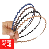 七夕大波浪发箍洗脸不会掉专用发箍压发条女发捆碎发洗头黑色 黑色1个+藏蓝色1个