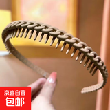 洗脸专用防滑带齿发箍夏季女2025新款高级感压发头箍碎发发卡头饰 磨砂卡其