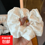田园风森系碎花大肠发圈百搭休闲风头饰马尾头绳发饰温柔儿童发绳 粉色小花