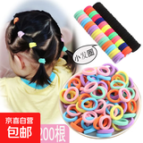 糖果毛巾高弹力儿童宝宝发圈不伤橡皮筋弹性皮筋头发可爱女童头绳 无接缝儿童毛巾圈-特惠100根颜色随机