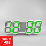 ins韩版数字电子闹钟可壁挂智能夜光3d数字钟 白绿