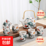 【买壶送过滤】中式大号提梁壶复古茶壶茶杯耐高温整套茶具泡茶壶 年年有余 一壶六杯【送过滤网】