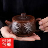 云南建水紫陶手工纹汉瓦壶凤鸣壶大容量家用功夫茶具紫砂大号茶壶 紫陶锤纹壶