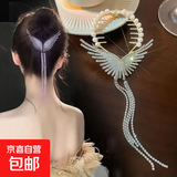 超仙天使翅膀流苏丸子头抓夹女高级感后脑勺盘发发夹头饰夹子发卡 金色蝴蝶