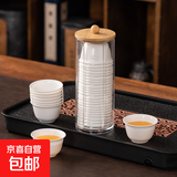韵化一次性功夫茶杯带收纳架60ml高档耐热稻壳品茶喝茶试饮杯品茗 一次性茶杯100个+收纳架