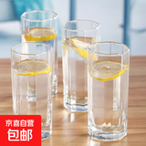透明茶杯耐热玻璃直身杯四方杯八角杯简约防摔家用水杯果汁杯 高款八角杯190毫升 10只装