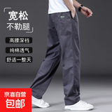 【耐磨纯棉】工装裤男士裤子休闲裤男宽松直筒裤大码长裤工作裤秋 深灰色 【夏薄款】 L 【适合120-140斤体重】