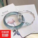 中式蓝冰狐狸手镯蝴蝶手链手串送女友清冷感气质古风手饰品套装 蓝鸢冰狐【手镯+手链】套装