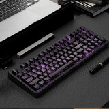 佐赫ZH980黑透蜘蛛网 机械键盘有线无线蓝牙客制化女生办公麻将音静音轴石子音 ZH980黑透 黑色蜘蛛网 古茶轴（轻音段落轴） 97键