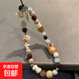 原创手工串珠手机挂链挂绳可爱童趣手腕短款ccd相机链挂饰总动员卡通 鱼骨小狗