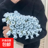 玫瑰花束毯子手工编织diy材料包毛线团钩织花朵毛毯花勾针铃兰花 蓝色蓝铃花9团线送工具教程