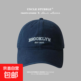 日系水洗做旧鸭舌帽中性款式男女可戴复古软顶加大加宽防晒棒球帽 藏青 M (56-58cm)