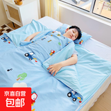 儿童睡袋春秋冬季加厚纯棉四季通用防踢被小学生宝宝中大童防蹬被 萌朵-工程车【柔软透气】 120*150cm大豆全棉1薄1厚