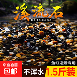 纯天然溪流沙石原生鱼缸铺底石砂鹅卵石小石头造景装饰底砂龟缸 溪流石4-6毫米1.5斤(新手玩家)