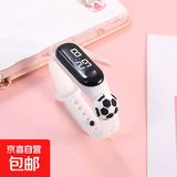 热卖新款可爱卡通LED公仔创意学生电子表塑胶防水手环触控电子表 白色