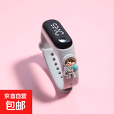 热卖新款可爱卡通LED公仔创意学生电子表塑胶防水手环触控电子表 灰色 灰色宇航员