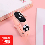 热卖新款可爱卡通LED公仔创意学生电子表塑胶防水手环触控电子表 粉红色