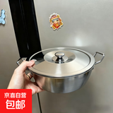 不锈钢小吃碗儿辅食碗泡面碗防摔大号创意个性碗泡面碗水果碗勺子 19cm小吃碗+盖子+大头勺