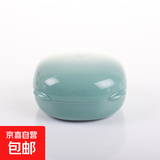 香皂盒旅行用装肥皂盒便携带盖沥水创意个性可爱圆形洗脸小号 绿色