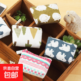 棉麻钱包布艺韩版硬币包简约时尚帆布卡通钥匙可爱收纳包零钱包 棉麻布艺钱包(随机1个)