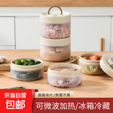 保鲜盒食品级冰箱专用水果便当盒可微波炉加热密封盒留样盒辅食盒 中号600ml【2个装】