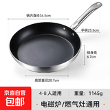【五星级酒店推荐】平底锅不粘锅商用煎锅专业牛排酒店专用大号 不沾煎锅【34cm】商用钢柄