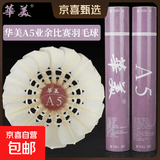 华美正品F4F5F6F8F9A4A5A6A8A9羽毛球AHJ-202耐打飞行稳定羽毛球 华美A5【77速】12只球 1筒