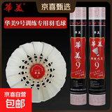 正品华美AHJ耐打训练羽毛球AHJ-A1AHJ-233华美A1墨羽5号球9号球 华美9号球【77速】12只球 1筒