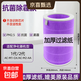 适配米家小米 空气净化器滤芯滤网2S 1 2 3 4 5代4lite 5S 4ProH滤芯过滤网3H/3C滤芯 仅适配1/2代抗菌除霾款【无活性炭】
