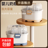 马博士同款奶瓶收纳箱宝宝餐具收纳盒婴儿辅食工具收纳沥防尘水架 【防尘可视】宝宝蓝