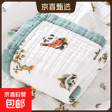 A类婴儿高密纱布浴巾纯棉六层柔软亲肤初生儿童毛巾被子新生儿 【A类高密包边】6层 柿柿如意 110*110