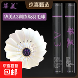 正品华美AHJ耐打训练羽毛球AHJ-A1AHJ-233华美A1墨羽5号球9号球 华美A3【76速】12只球 1筒