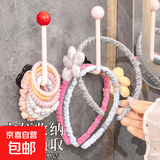 墙面搁架盘免打孔无痕挂钩创意卧室卫生间发圈皮筋收纳贴墙挂钩 挂钩-单钩云朵款-粉色-1个
