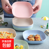 创意吐骨碟家用北欧吐骨头盘大小碟子餐桌面垃圾盘小麦秸秆残渣盘 混色【10个装】