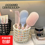 新款笔筒ins风高颜值浴室牙刷牙膏收纳杯家庭简约手工编织收纳筒 白色 1个