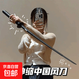 3D打印伸缩剑黑武士刀创意模型伸缩玩具剑萝卜刀解压玩具伸缩剑 黑色