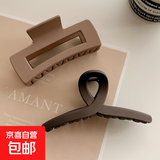 简约黑白咖抓夹大号发夹女后脑勺盘发夹子鲨鱼夹2025新款发卡发饰 温柔2件