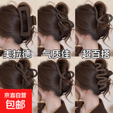 高级感2025新款磨砂咖色大号抓夹女后脑勺盘发鲨鱼夹头发夹子头饰 超值推荐【主图6件套】