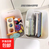 文具收纳盒带盖奶白桌面宿舍书房收纳好物防水大容量ins风特大号收纳用品 002收纳盒 白色高中1个装