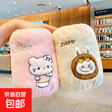 库洛米宝宝袖套小月龄秋冬儿童羽绒服防水护袖防污耐脏婴幼儿套袖 粉KT+浅咖拉布【2双】