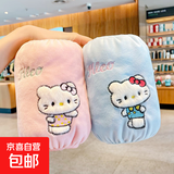 库洛米宝宝袖套小月龄秋冬儿童羽绒服防水护袖防污耐脏婴幼儿套袖 粉KT+蓝KT【2双】