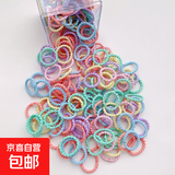 宝宝不喊疼-弹性好不伤发小号橡皮筋女童用扎小啾啾拇指发绳头绳 TS169 春天色螺纹100根op袋装