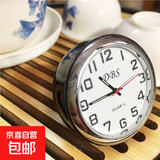 迷你石英小台钟桌面摆件便携简约创意静音床头学生考试车载表 黑色