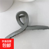 网红韩版发夹交叉少女后脑勺大号抓夹百搭简约夹子头饰冲凉马尾夹 灰色